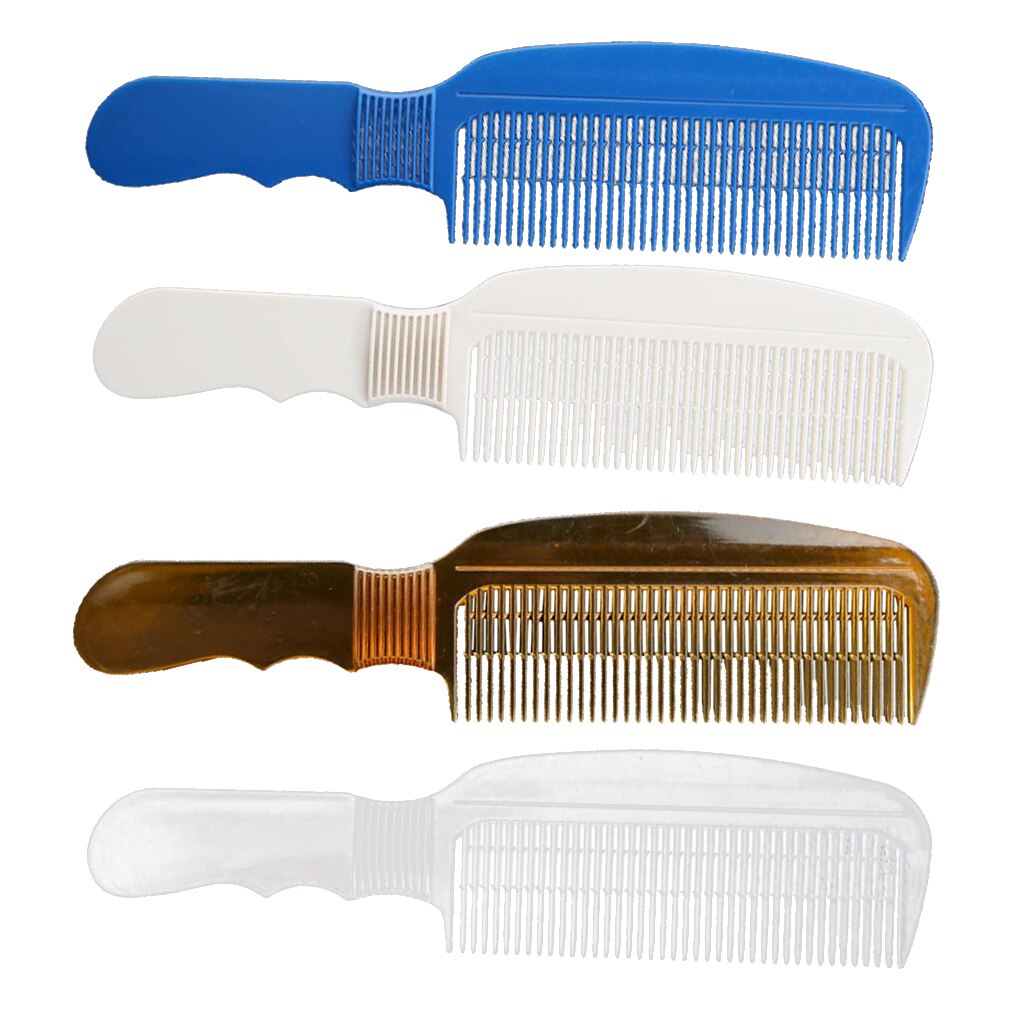 Peine de plástico para cortar el pelo, utensilio plano, de diente fino, pelo graso, peine de peinado