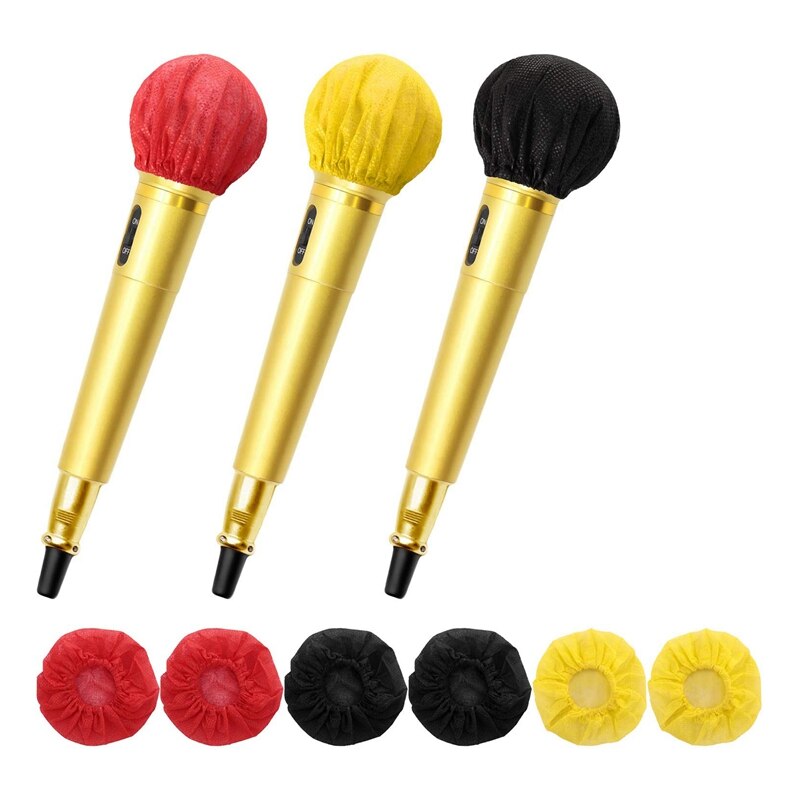 200 Pieces Disposable Microphone Cover Non-Woven Microphone Cover for KTV Recording Room News Gathering