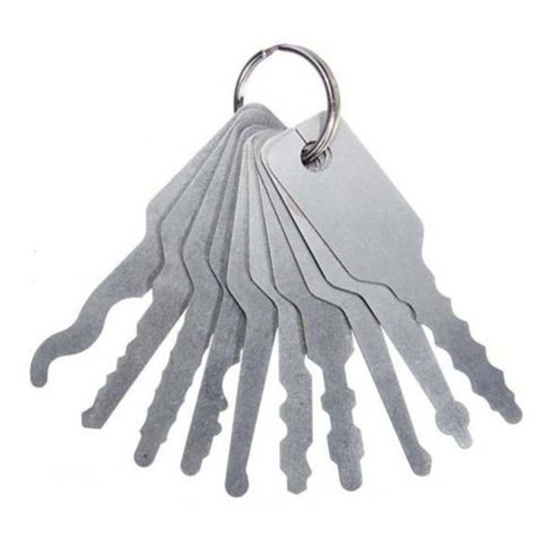10PCS Jiggler Key Dual Sided Car Unlock Lock Repair Open Effective Tool Set Double-sided Car Unlocking Repair Accessories
