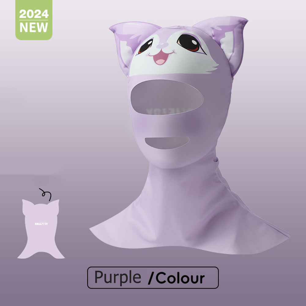 Swiming Diving Facekini UV Sun Protection Full Face Mask Head Neck Cover Face Elastic Swim Cap for Diving Water Sports Wear: Yellow