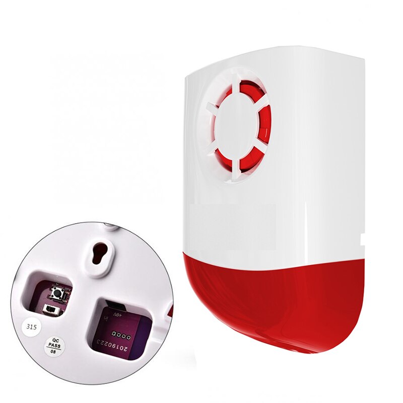 Wireless Sound And Light Alarm 433/315 Sound And Light Alarm Wireless Outdoor Siren For Shops, Warehouses, Offices, Homes