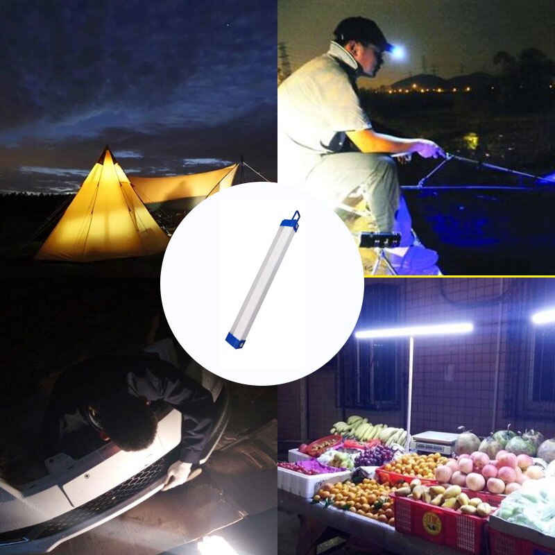 Led Oplaadbare Licht Buis Avondmarkt Vloerlamp Mobiele Noodverlichting Huishouden Stroomuitval Noodsituatielamp