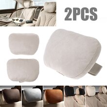 2pcs Car Headrest Maybach S Class Ultra Soft Pillow Suede Fabric For Mercedes-Benz 29*19cm Back Cushion Accessories