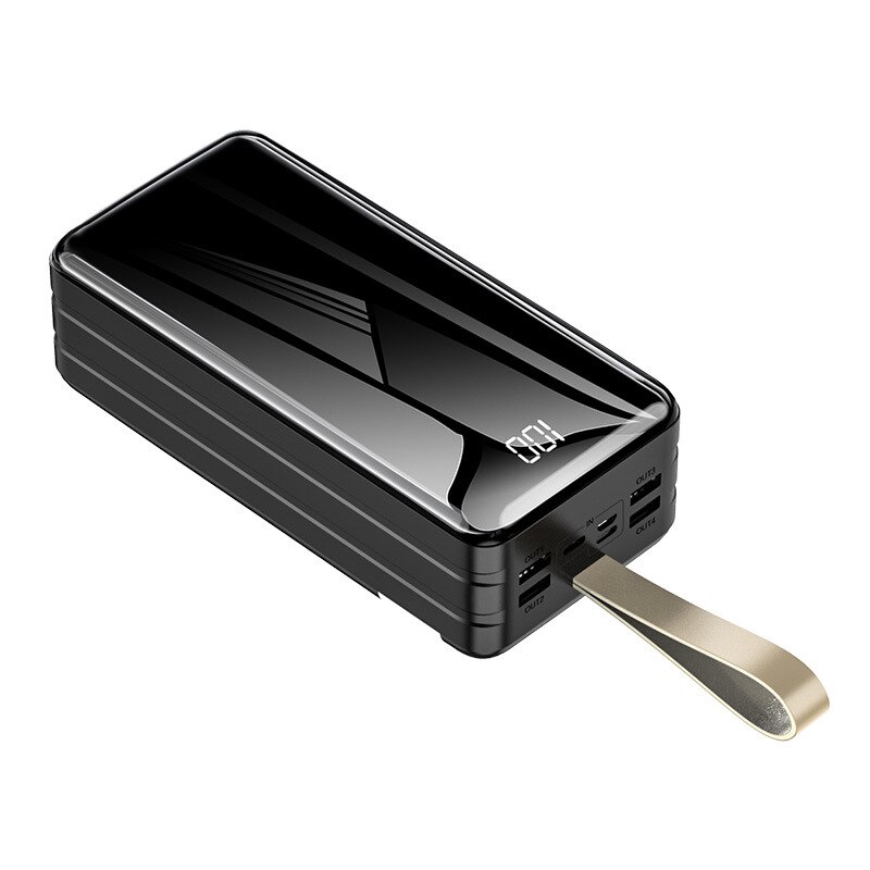 Chargeur externe portatif de batterie d'affichage numérique de LED de banque de puissance de capacité élevée de 99000mah pour l'iphone de Xiaomi Samsung: Black