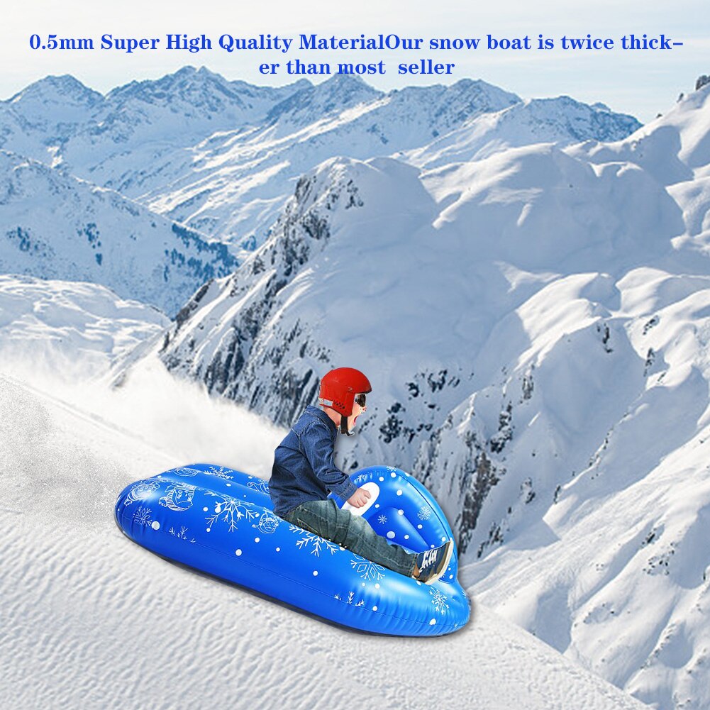 Opblaasbare Pvc Outdoor Skiën Sneeuw Buis Volwassenen Childern Slee Snowboard Winter Verdikte Grappig Met Handvat Sport Draagbare