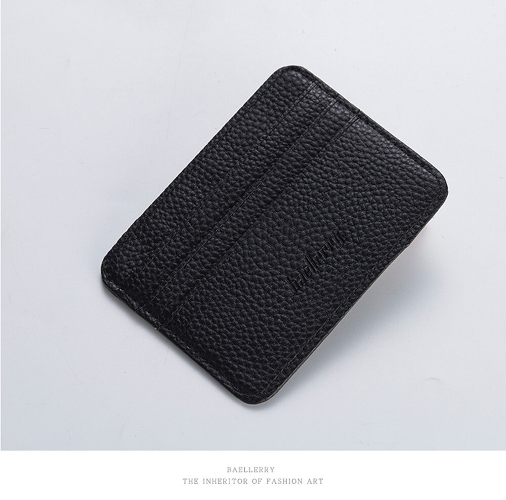 Mens PU Leather Wallet Front Pocket Slim Mini Credit Card ID Holder Purse Black Purse Credit card holder Only Black Now: Default Title