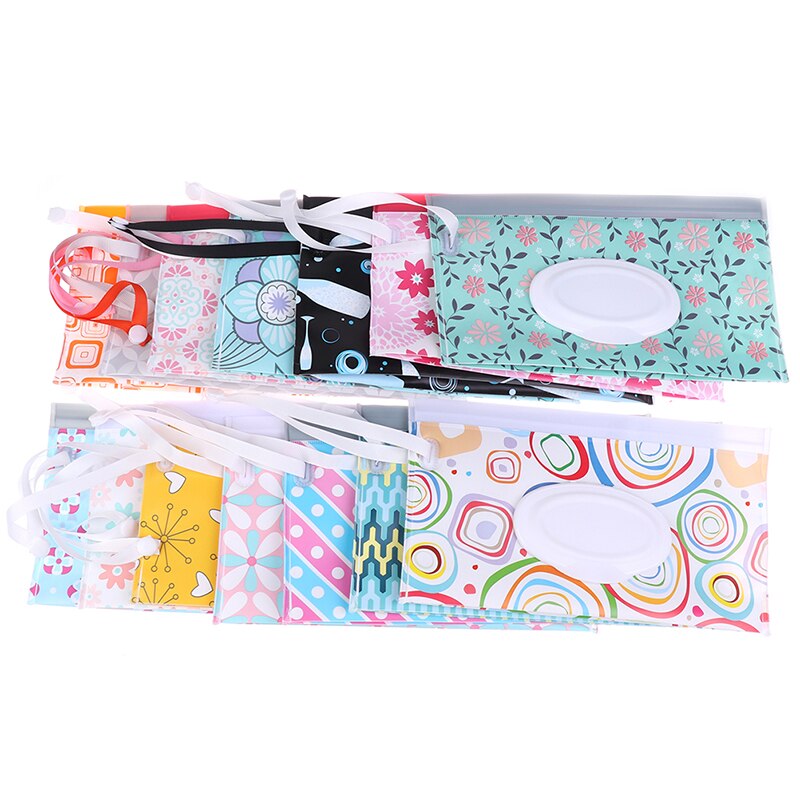 1PC Baby Wipes Box Wet Wipe Box Cleaning Wipes Carrying Bag Clamshell Snap Strap Wipe Container Case