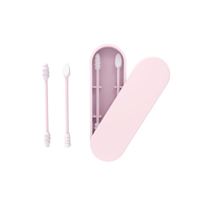 2Pcs/box Reusable Cotton Swab Portable Silicone Bud Swabs Sticks For Ear Cleaning Makeup Removing Double Head Makeup Accessories: 04