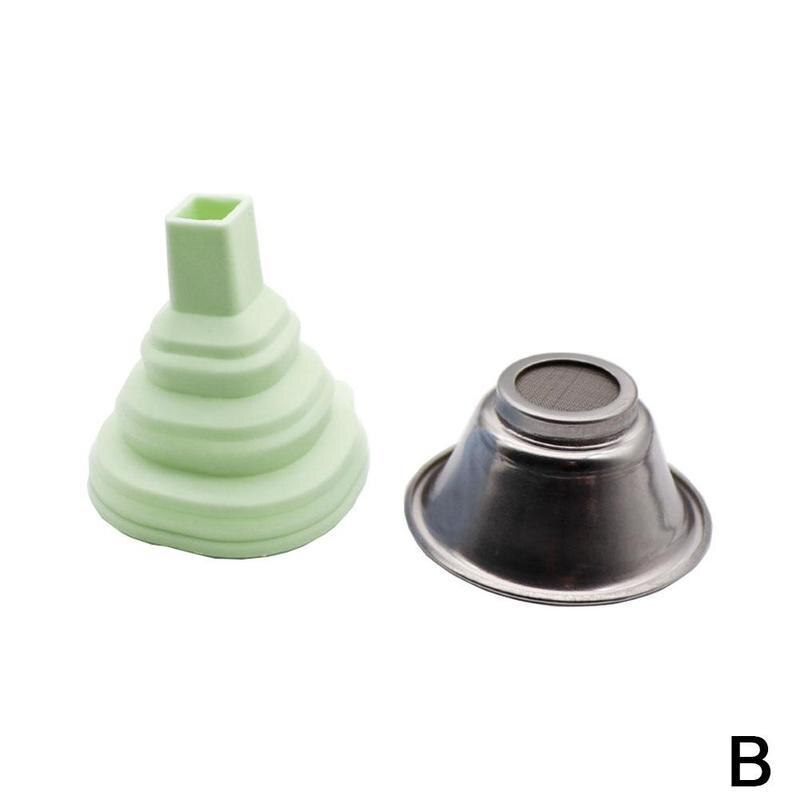 Telescopic UV Resin Funnel With Metal Filter Cup Silicon Funnel Long Neck Funnel Liquid Filling Kitchen Tools: B