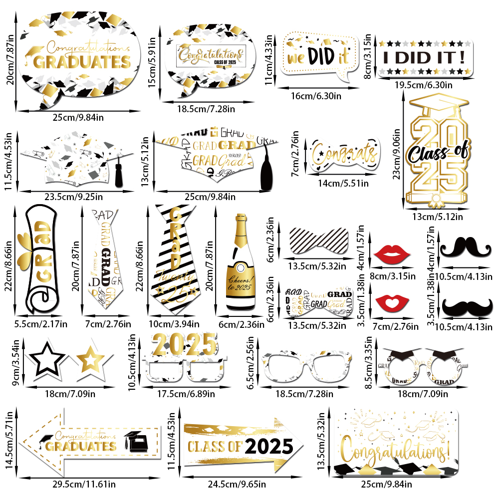 Class of Graduation Party Photo Booth Props Congrats Grad Graduation Photo Booth Frame Selfie Prop Graduation Party Decor