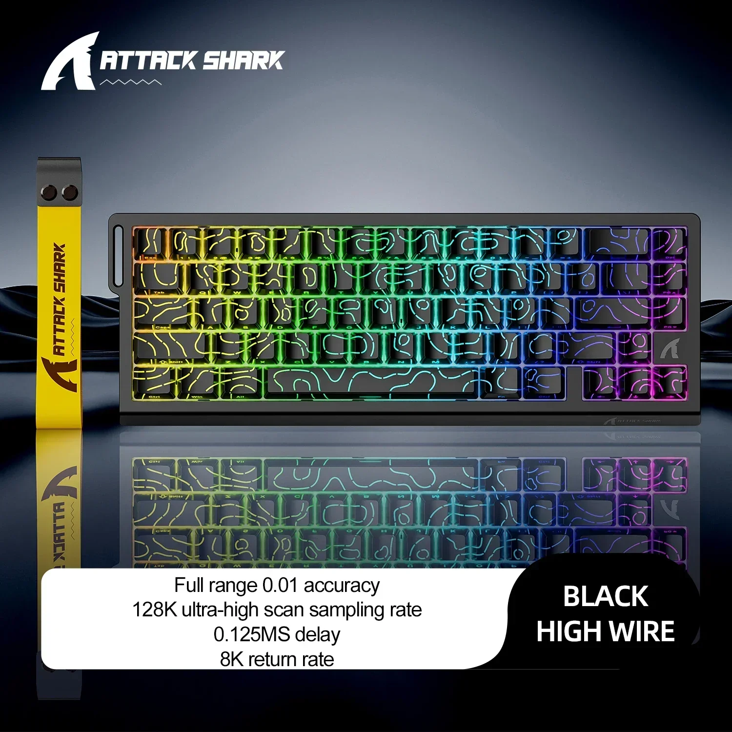 Attack shark X68HE Mechanical Keyboard ,8K Magnetic Switch,0.01mm RT Accuracy,128K Scan Rate, RGB Customs Gaming Keyboards: Olive
