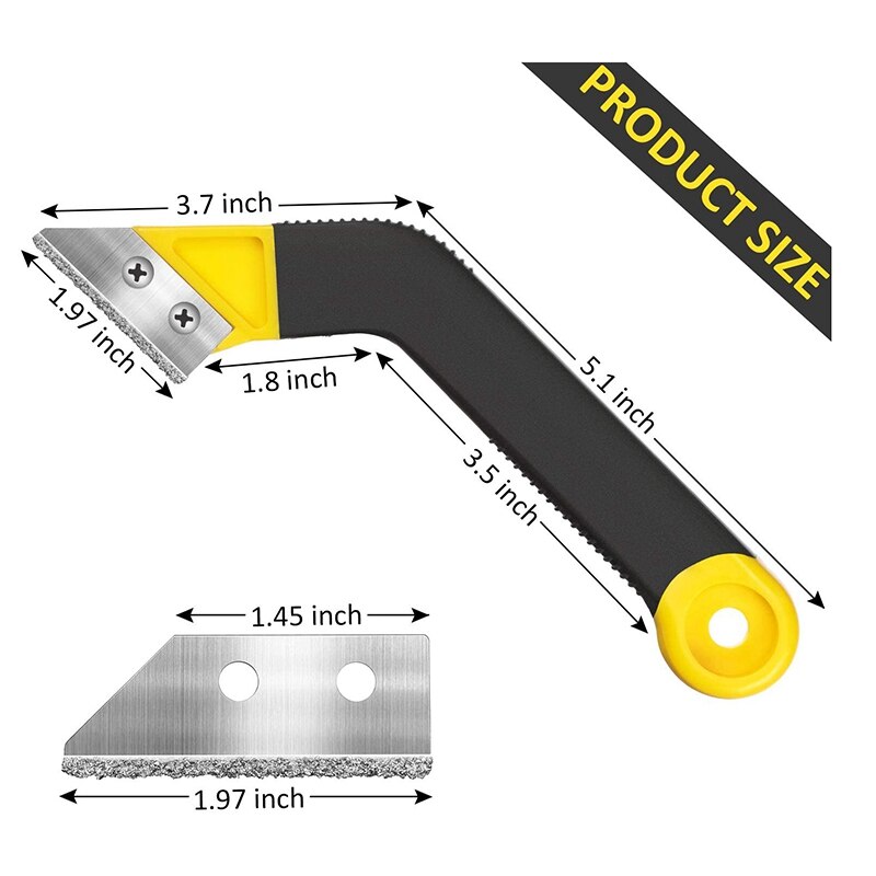 3 Pcs 8-Inch Angled Grout Hand Saw Tile Grout Saw Grout Removal Tool Diamond Surface Blades for Tile Grout Cleaning