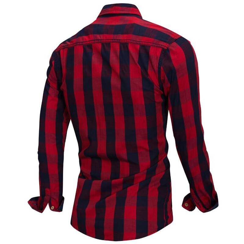 Eurokoko xxxl miesten ruudullinen paita pitkähihainen rento denim paita miesten streetwear bisnespaita camisa masculina