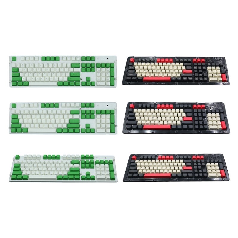 Clavier mécanique PBT à 104 touches gravées au Laser, coloration par Sublimation, couleur assortie, profil OEM, jeu de capuchons de touches, 066A