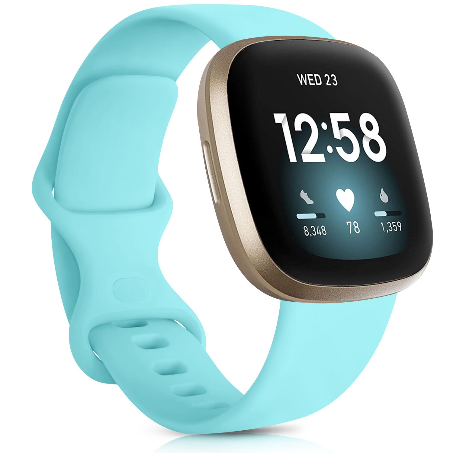 Siliconen Horloge Band Voor Fitbit Versa 3 Band Smartwatch Sport Armband Voor Fitbit Versa Gevoel Waterdicht Wrist Band Accessoires: light blue / L(165-215mm)