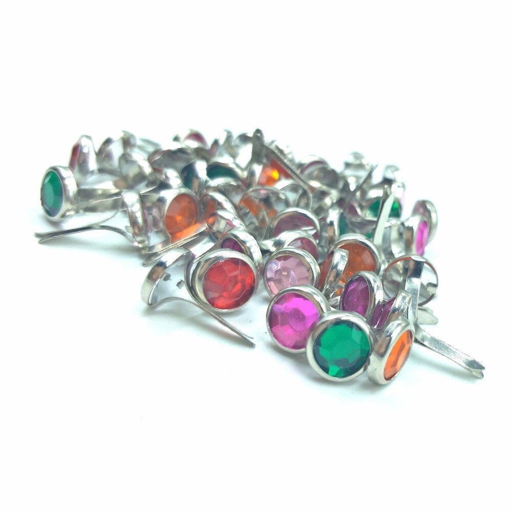 50 st metallbrickor scrapbooking utsmyckning dekorativa brads gör-det-själv hantverk strass smycken göra fynd 8.5*15mm
