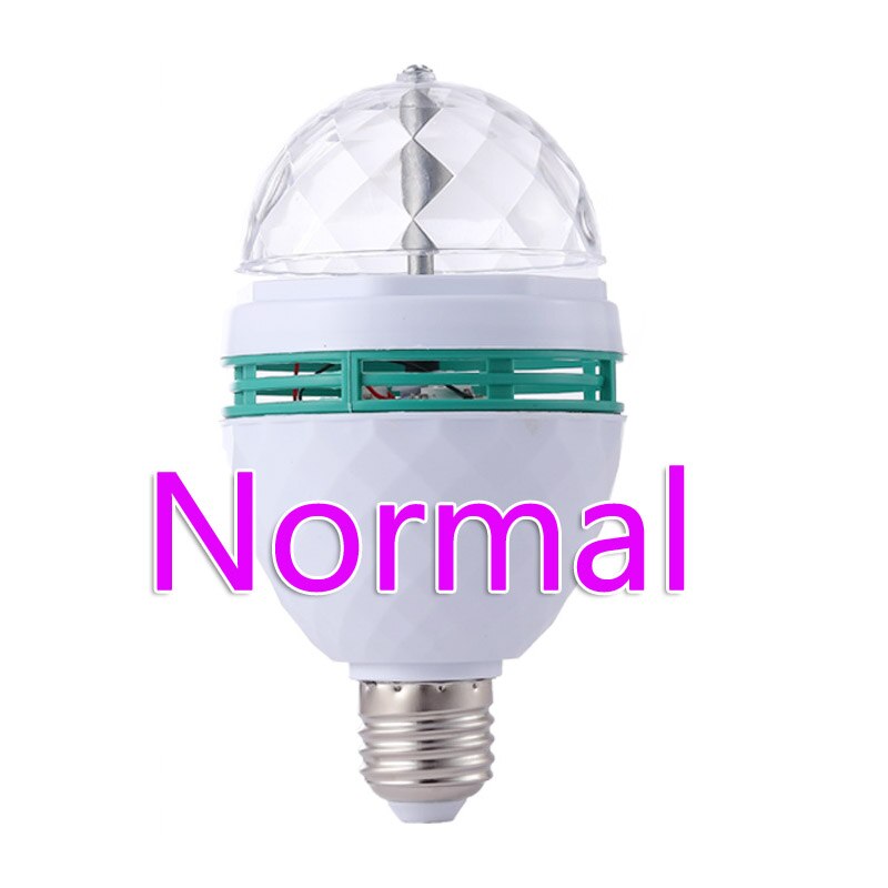 Bombilla LED RGB E27, colorida, giratoria, luz brillante para fiestas, lámpara de discoteca para niños, iluminación para juegos, lámparas de techo atmosféricas: 1 Head Normal