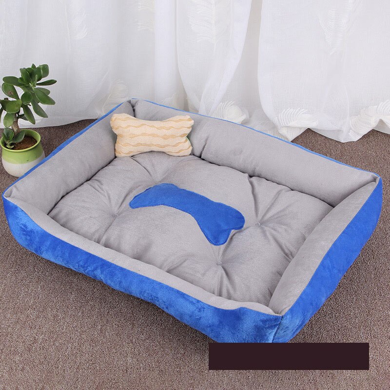 Whpc Huisdier Bed Warm Pet Producten Voor Kleine Medium Grote Hond Zachte Huisdier Slaapbank Voor Honden Huis Voor Kat puppy Katoen Dikke Kennel Mat: blue / XXS