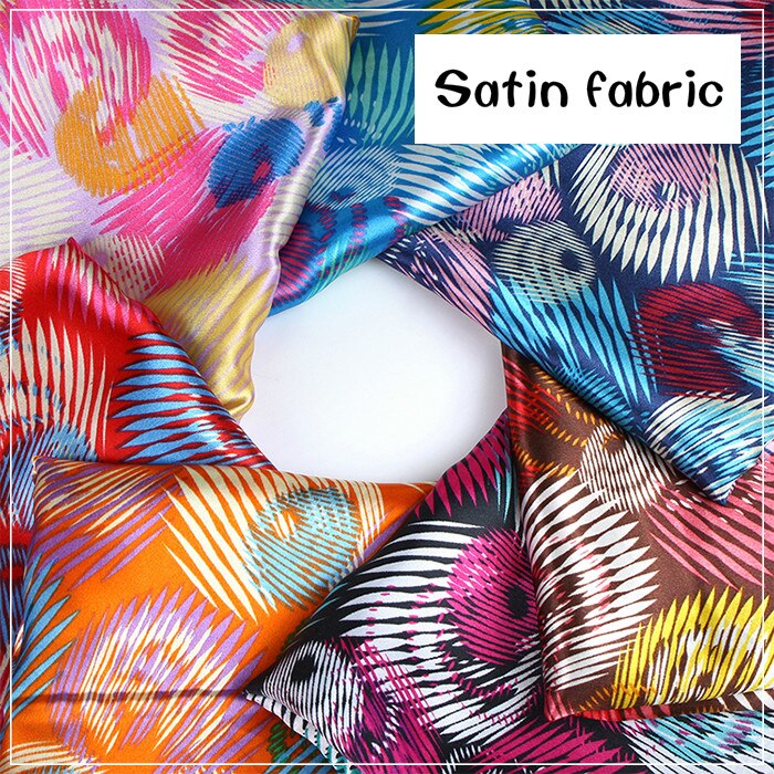 Tela de satén impresa Metro estampado suave ropa pijama saco caja tela telas forro abrigo bufandas vestido de pañuelo diy tela