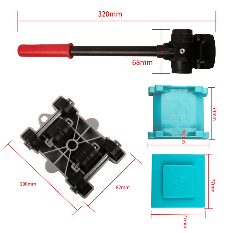 Mover objetos pesados de plástico portátil, móvil, , Kit de herramientas para Mover muebles pesados, 8 unids/set