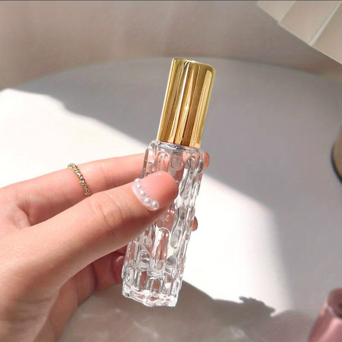 1/3pcs+4 accessories 10ml travel mini perfume atomizer container with 3 spray bottles, 2 funnels, 2 dispenser diviners: Gold