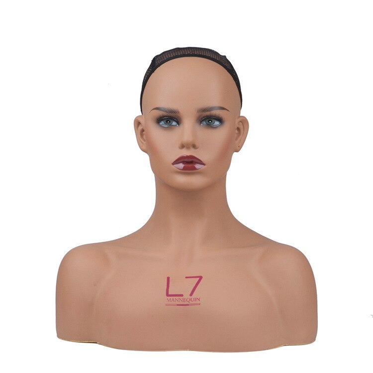 PVC femme Mannequin tête buste pour perruque bijoux et chapeau affichage: M Skin