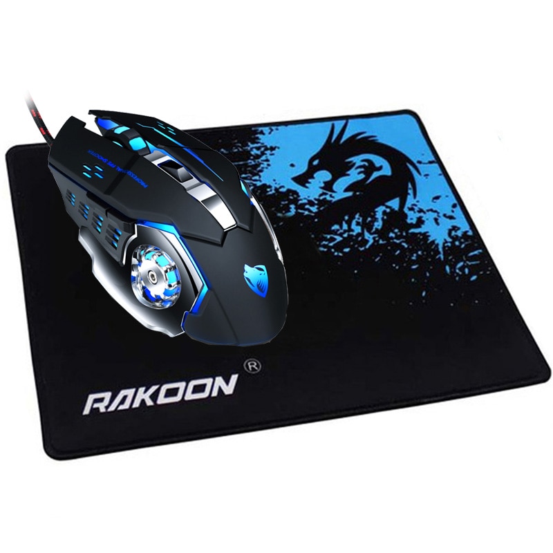 Wired Gaming Mouse 6 Button 3200 DPI LED Optical USB Computer Mouse Gamer Mice Silent Game Mouse+Gaming Mouse Pad