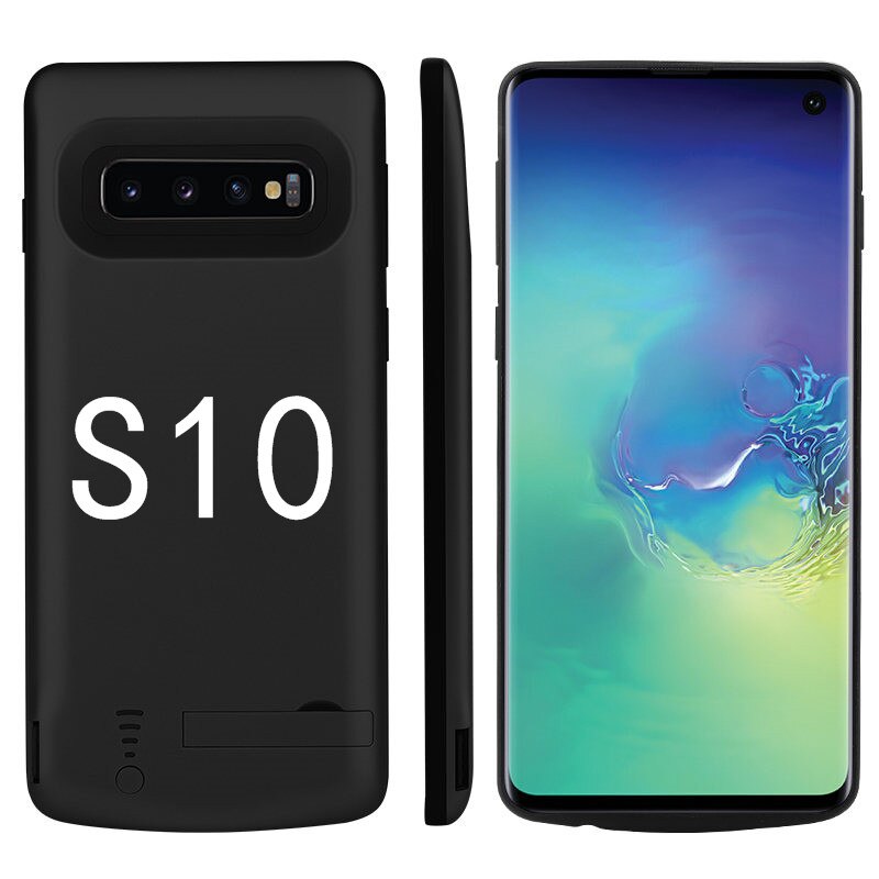 Schokbestendig battery charger case Voor Samsung Galaxy S10 Plus S10e Batterij power pack Backup USB Opladen power bank batterij gevallen: S10-Black