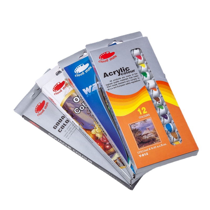 DIY 12-color/12ml Acrylic Oil Painting Watercolor Sketching Paint Set