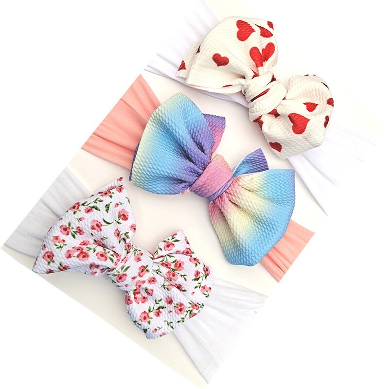 3 Pcs/Set Sweet Princess Baby Headband Flower Big Bows Kids Children Turban Hairbands For Girls Baby Girl Hair Accessories: style 20