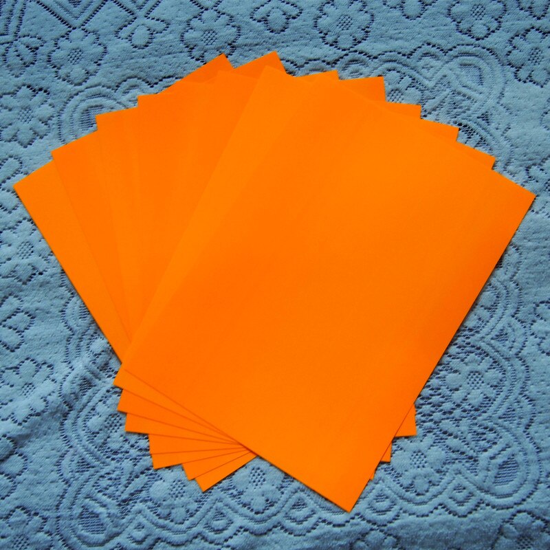 (A4*8 Pcs) neon Oranje Kleur Alleen Pu Vinyl Warmte-overdracht Vinyl Papier Voor Kleding Ijzer Op Vinyl Voor T-shirt Warmte Pers vinyl