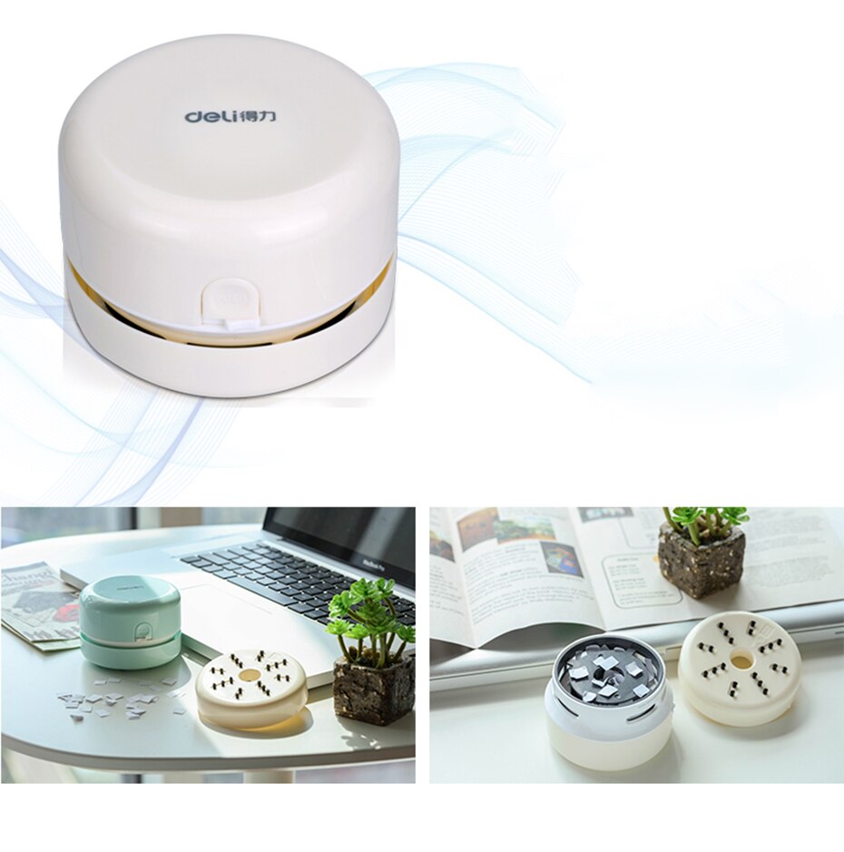 Deli Desk Set Portable Desktop Cleaner Mini Desk Vacuum Cleaner for School Classroom Office Office School Supplies+ Retail Box