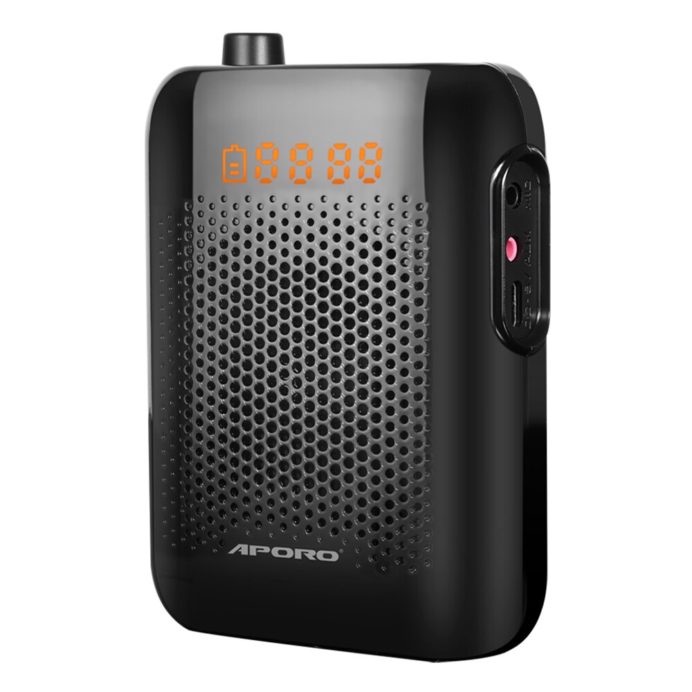 Amplificador Voz 20W Bluetooth Amplificatore di Voce con Microfono con cavo Per Il Professor Insegnamento Lecture Portatile Megafono Altoparlante: Black