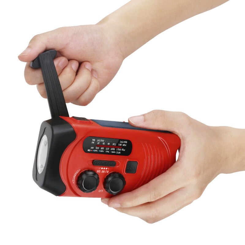 2000mAh Solar Radio AM/FM Weather Radio Multifunctional Portable Emergency Radio With LED Flashlight Solar Mobile Power Radio
