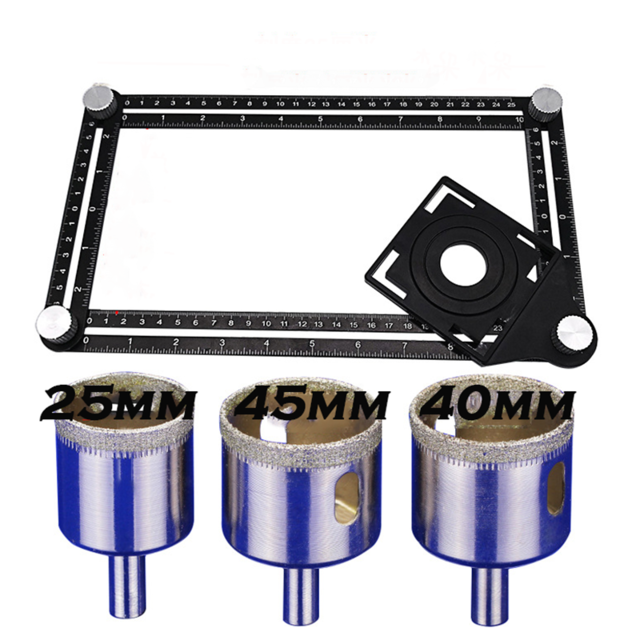 Ceramic Tile Hole Locator Tile Height Adjuster Universal Adjustable Mud Tile Glass Fixed Punch Multi-Functional Tiling Tool: 4-fold set