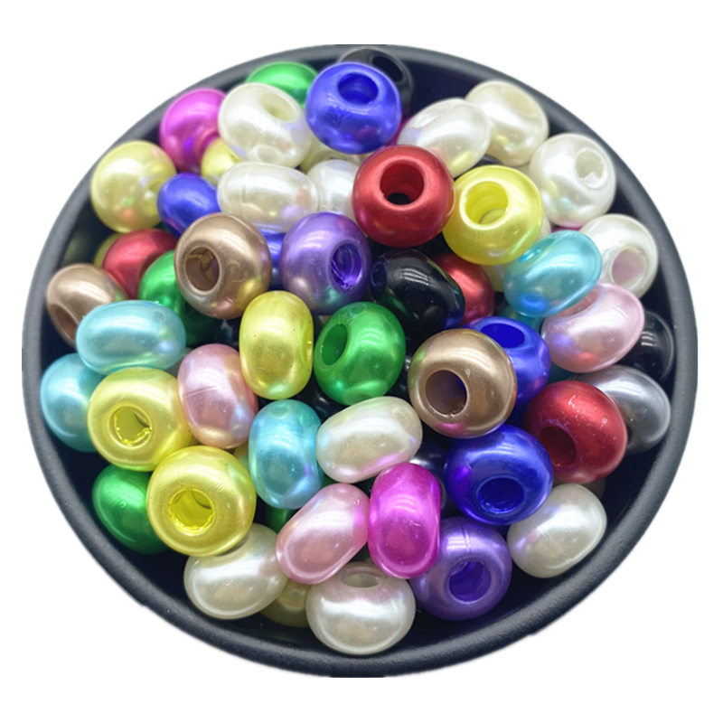 20pcs/lot 15x9mm Mixing Color Big Hole Acrylic Beads Loose Spacer Oblate Circle Bead Necklace Bracelet Pendant Jewelry Making: Blue
