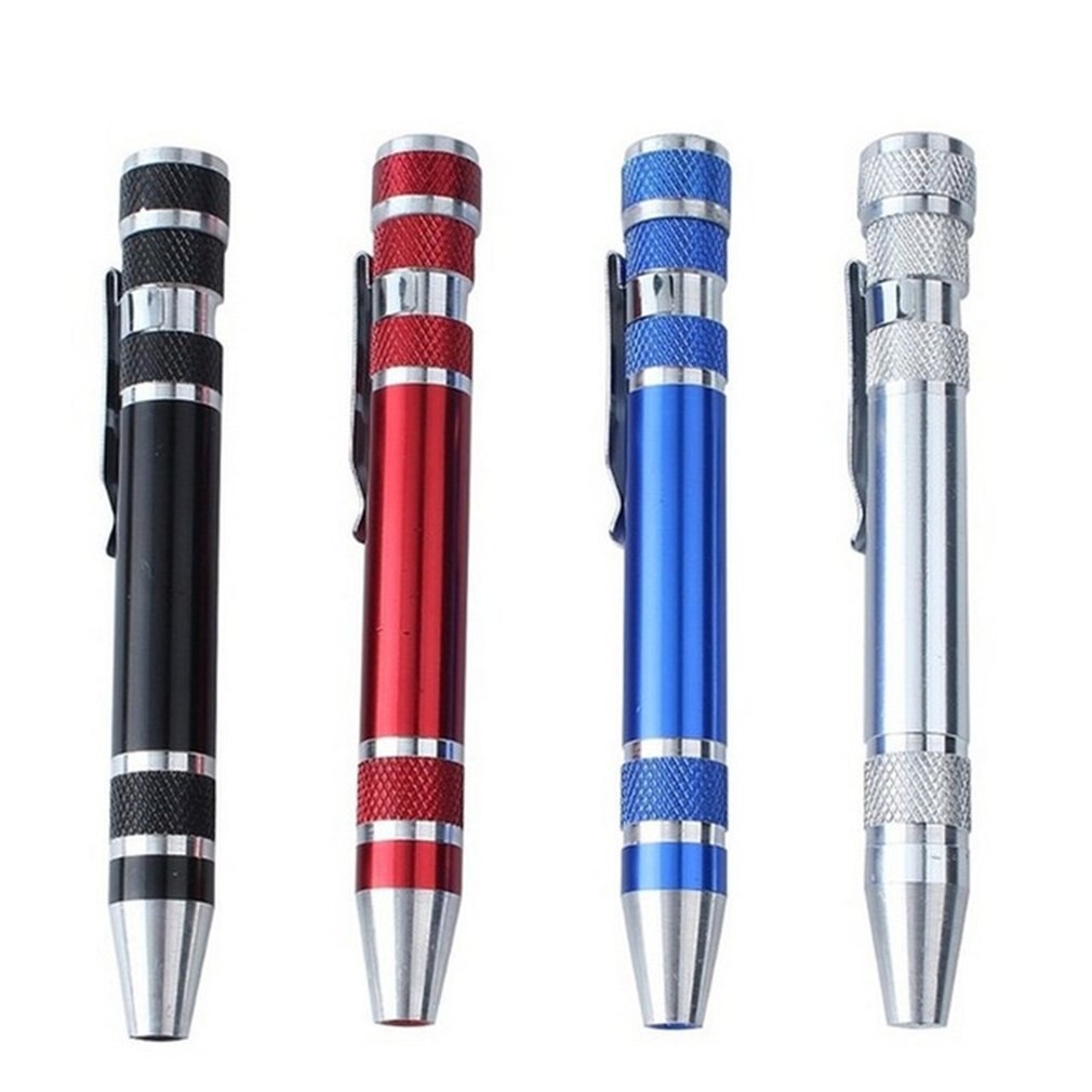 Multifunction 8 In 1 Mini Aluminum Precision Pen Screw Driver Screwdriver Set Repair Toolsfor Cell Phone Hand tool