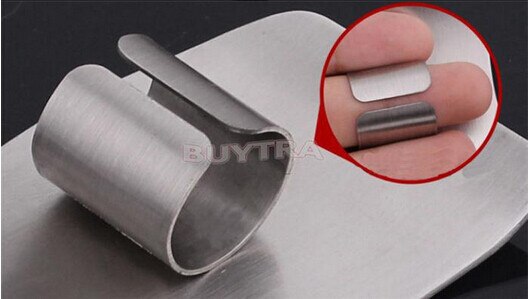 Stainless Steel Hand Guard Finger Protector Knife Slice Chop Safe Slice Tool Safe Anti Cutting Ring for Protecting Hand