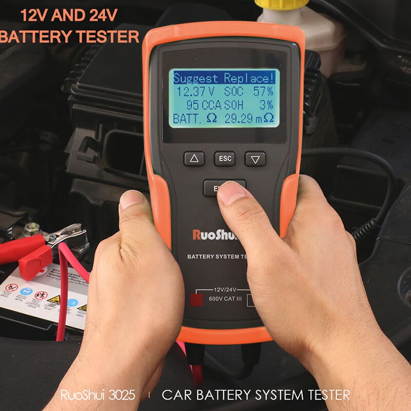 Automotive Battery System Tester Car Battery Capacity Power Detector for Vehicle Batteries Solar Batteries ALI88