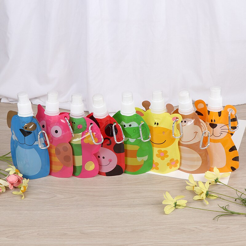 380ML Reusable Food Pouch Baby Packaging Reusable Squeeze Pouch Plastic Smoothie Squeeze Bags Refillable Lock Bag