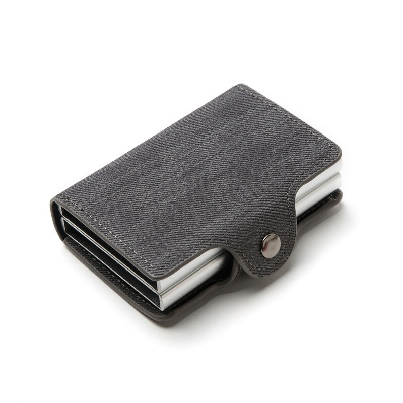 BISI GORO – porte-cartes de , boîte Double Anti-vol, Anti-vol, étui en Denim, Pop-up pour identification en métal