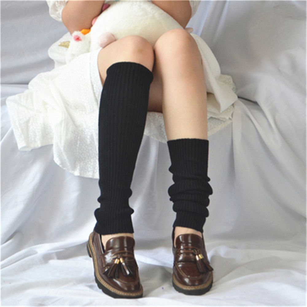 Neue Stulpen Punk Beinlinge Oberschenkel waten Socken Beine Wärmer Oberschenkel Socken Warme Winter Frauen Socken Pelzigen Beinlinge: Schwarz