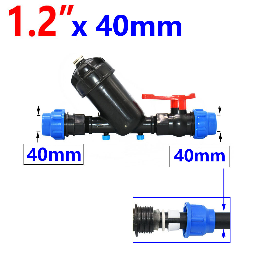 Irrigatie Metalen Mesh Filter 3/4 "1" 1.25 "1.5" 2 Inch 120 Mesh Water Filter Mesh Tuin drip Irrigatie Tool 1Pcs: Paars