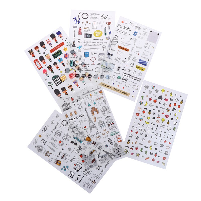 European Travel Paper Sticker Diary Scrapbooking Label Sticker 6 pcs/pack