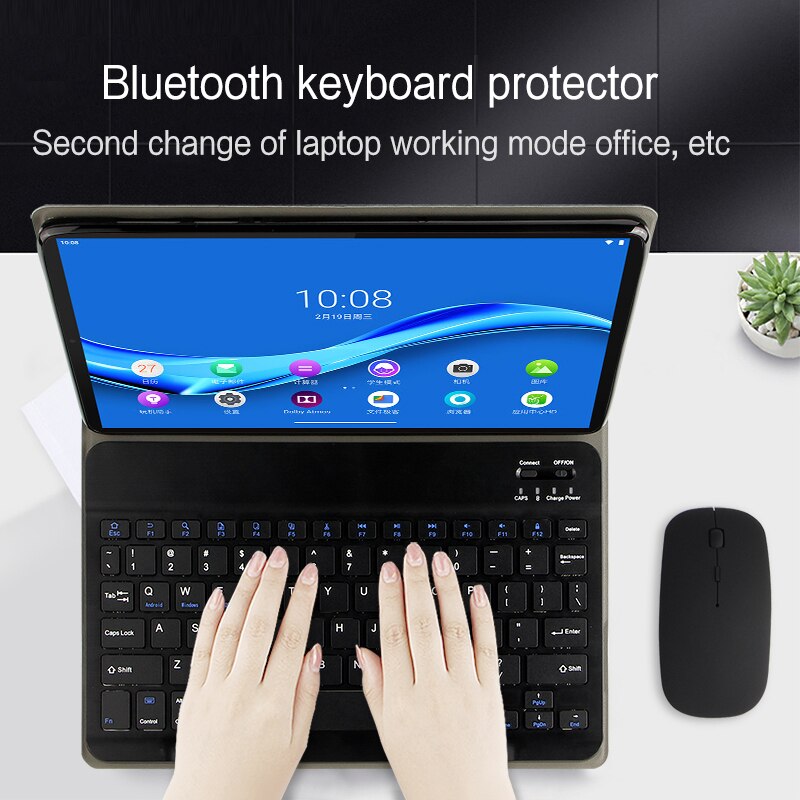 Schutzhülle für lenovo tab  m10 fhd plus 10.3 & #39 ;& #39 ;tablet mit kabelloser bluetooth-tastatur tb -x606f tb -x606x, magnetisch abnehmbare abdeckung