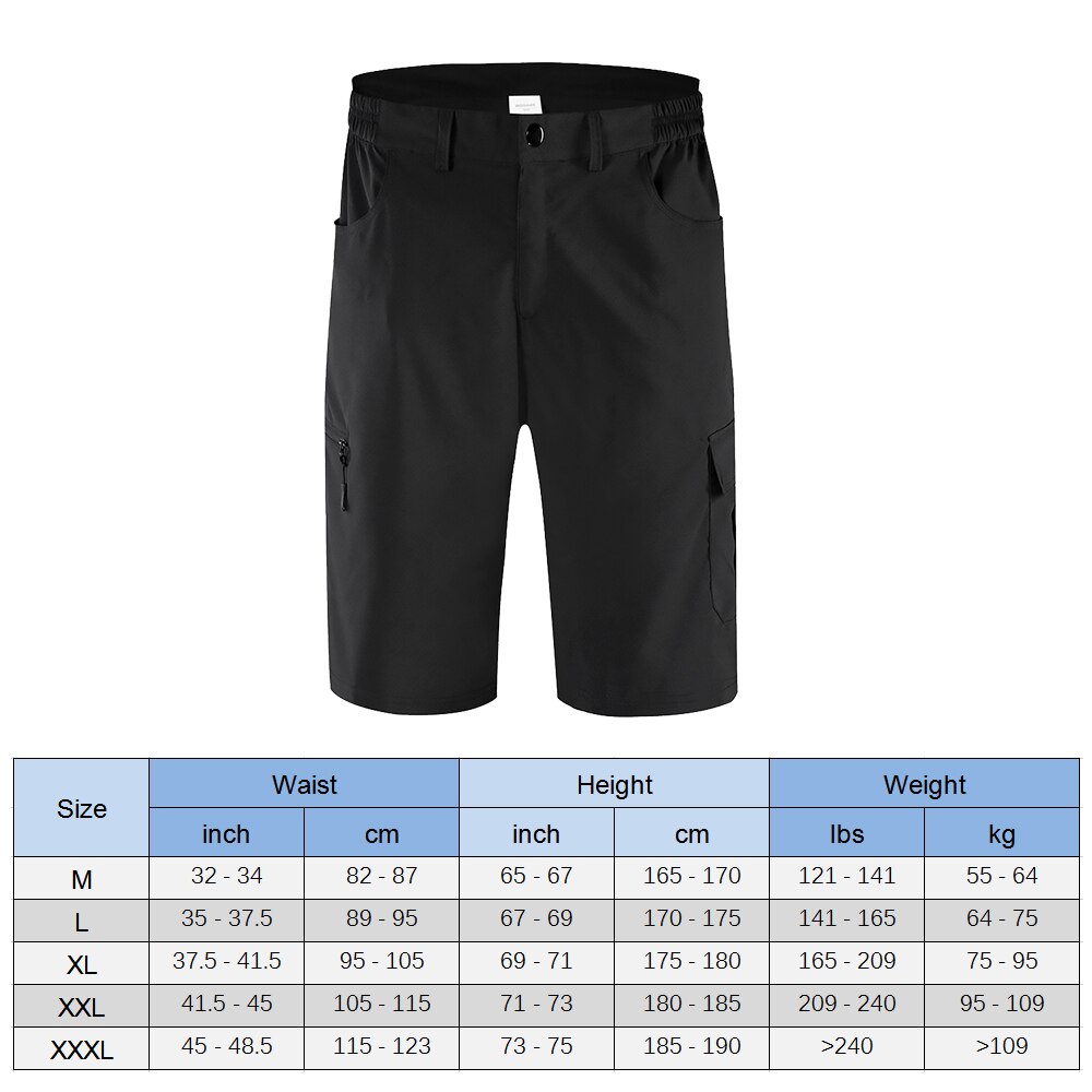 Lixada Mannen Loose Fit Fietsbroek Sneldrogend Ademend Outdoor Sport Running Fietsen Casual Shorts Met 5 Zakken