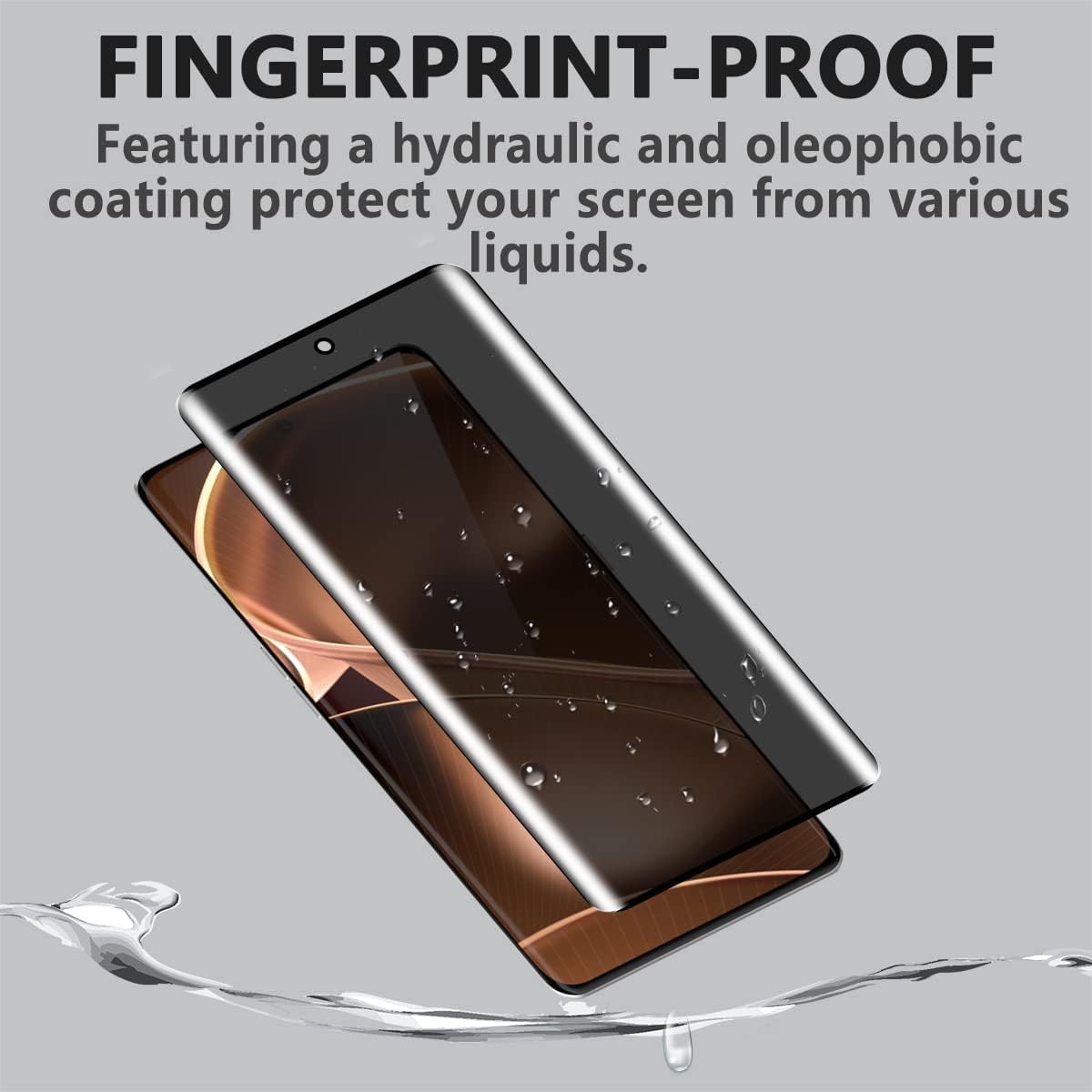 2/4Pcs 3D Screen Protector Privacy Glass For OPPO Reno 10 Pro + Anti Spy Tempered Glass，Unable to unlock with fingerprint