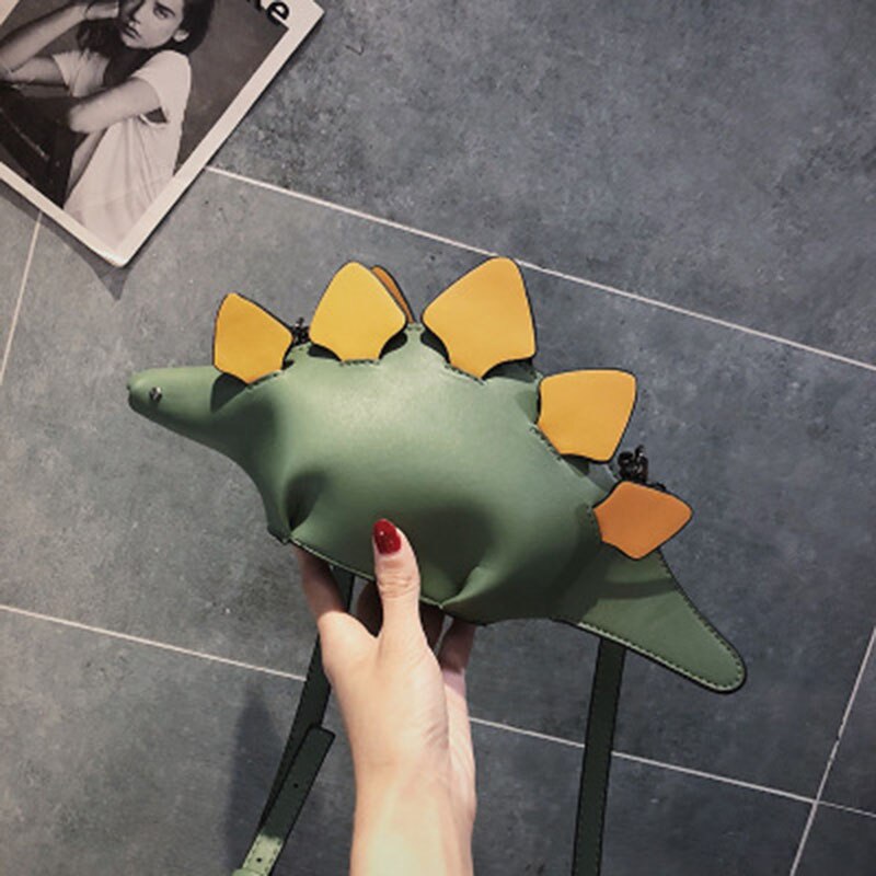 Vrouwen Schoudertas Voor Vrouwen Vrouw Zak Leuke Dinosaurus Vorm Lederen Schoudertassen Vrouw Shopping Purse: green