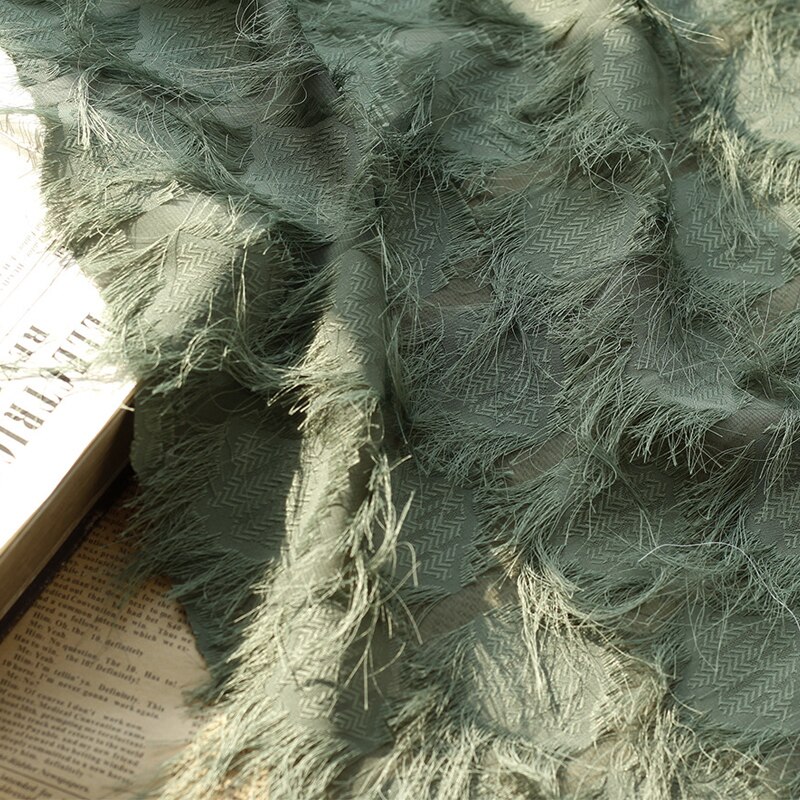 tissu Jacquard en mousseline de soie à fleurs, étoffe à carreaux en Polyester tissé teint pour robe printemps et été, vêtements au mètre