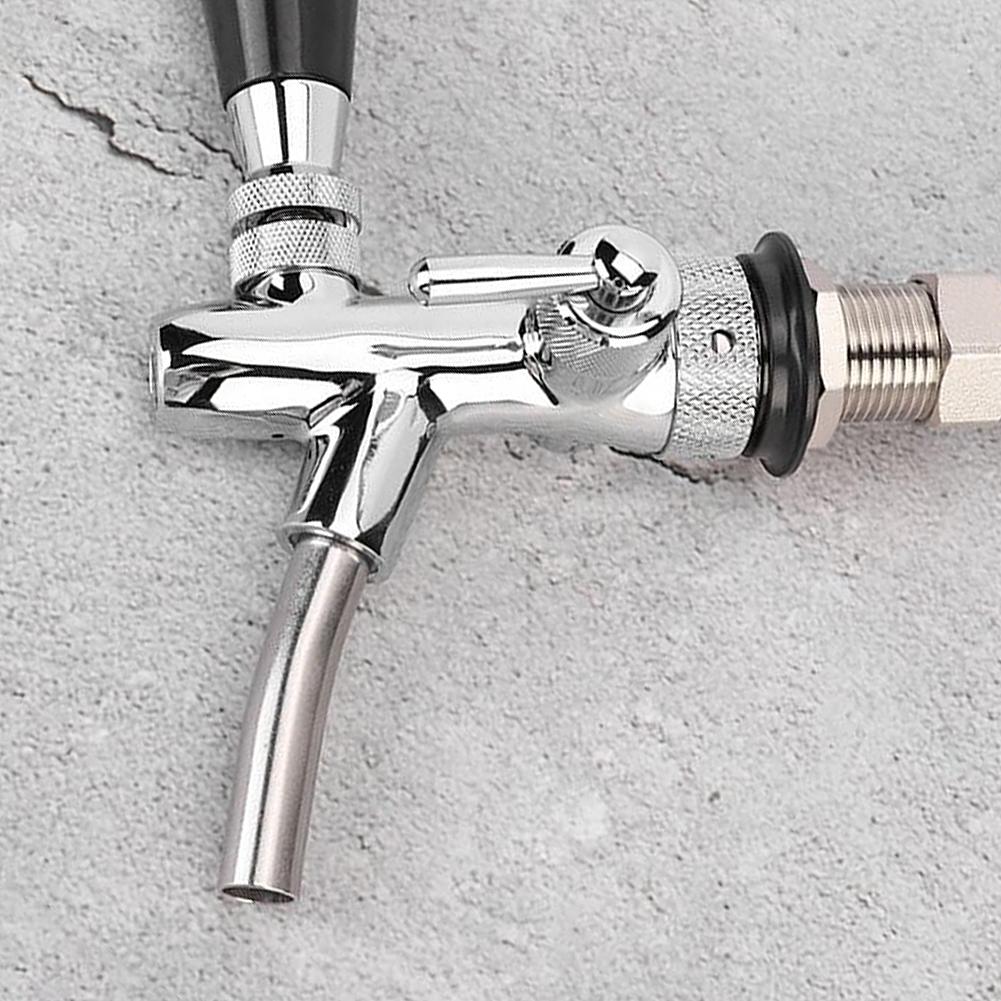 Adjustable Keg Soda Beer Liquor Party Restaurant Bar Home Brewing Tap Faucet Long Stem Home Brew Beer Keg Faucet-Silver